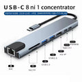 Type C 3.1 To 4K HDMI Adapter with RJ45 100Mbps Ethernet Adapter SD/TF Card Reader PD 100W Charge for MacBook Notebook Laptop Oasis Select 8 in 1 Hub