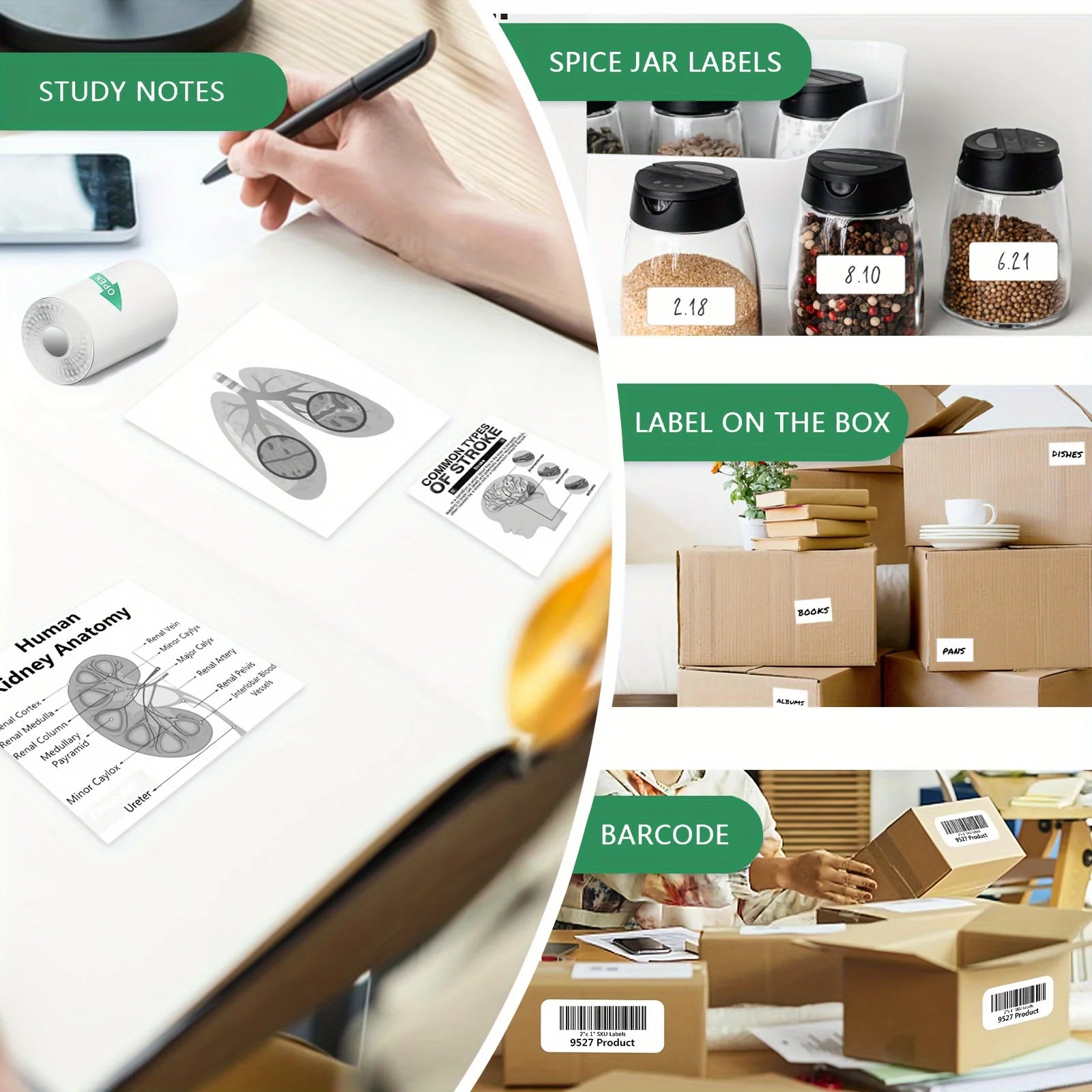 60 Rolls Mini Printer Adhesive Paper Self-adhesive Paper White Thermal Paper Printer Label Sticker For Photo lnkless Printer57mm Oasis Select
