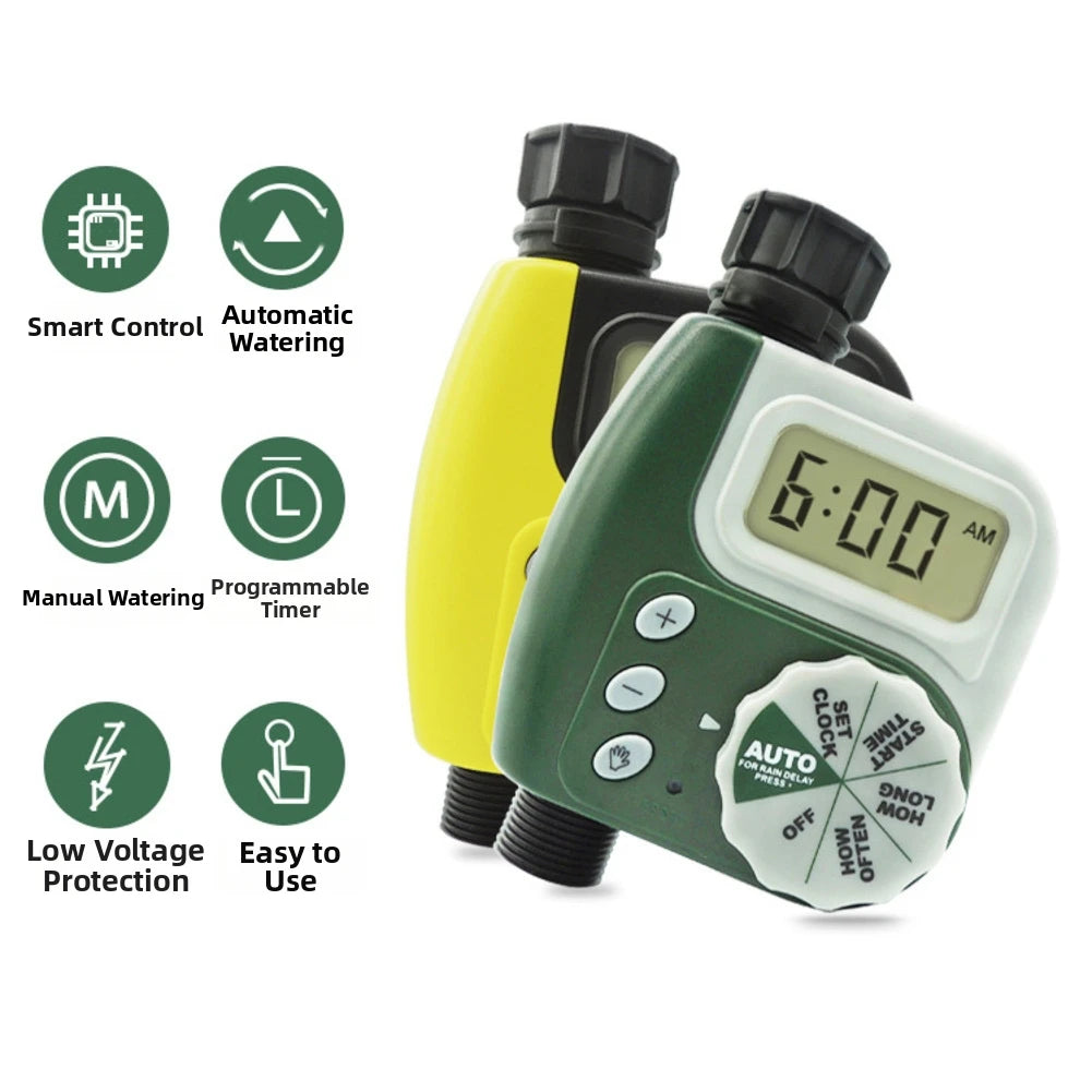 Digital LCD Automatic Irrigation Timer For Garden Watering System Controller With Multiple Programs Outdoor Use Grey Green Oasis Select 1pcs