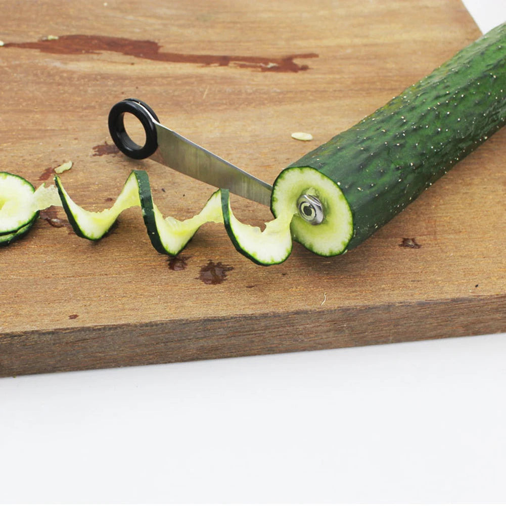 Stainless Steel Spiral Vegetable Cutter | Manual Veggie Slicer