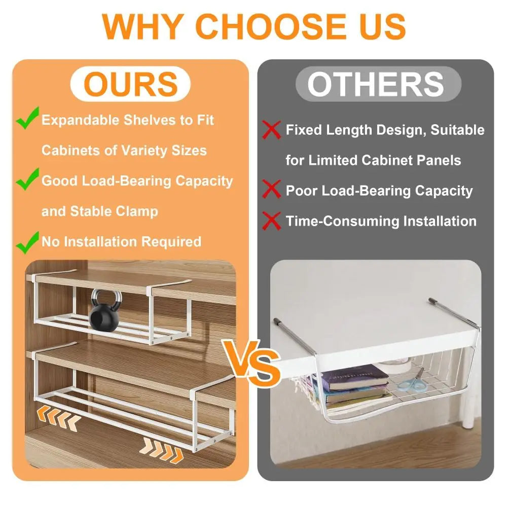 Organizer 15.7-27.6 In Shoe Rack Hanging Adjustable Shoe Storage Retractable Multifunctional Under Cabinet Shelf Entryway Oasis Select