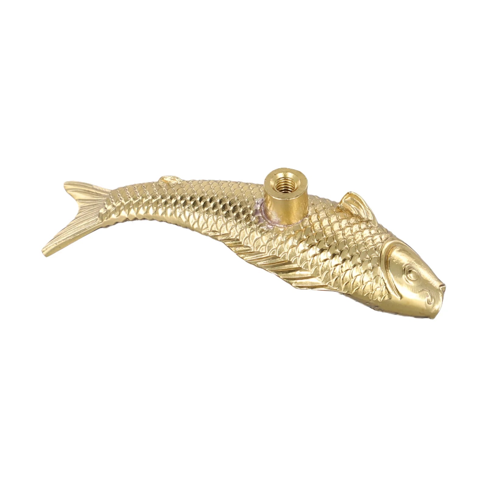 80x26x20mm Goldfish Brass Knob Bright Colors Brushed Finish Comfortable Touch Fade-resistant Lifelike Goldfish