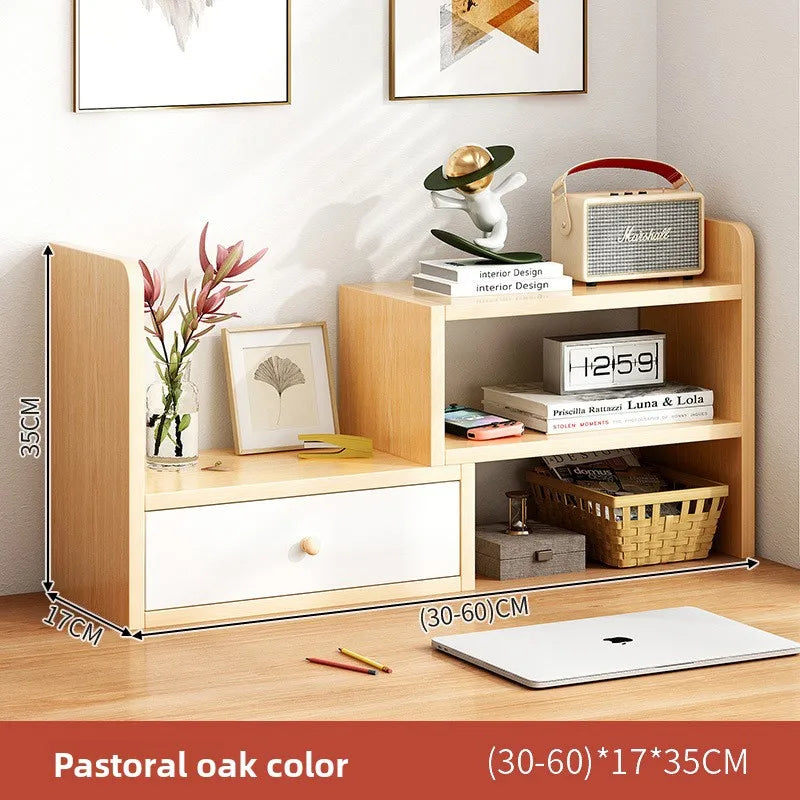 Desktop bookshelf storage shelf office storage shelf simple desk multi-layer telescopic shelf home desk small bookcase Oasis Select 14