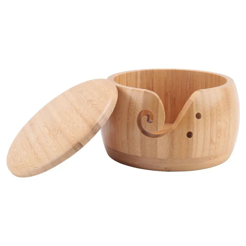 LIKE WISH Wooden Yarn Bowl Yarn Bowls With Lid For Knitting Crochet Yarn Ball Holder For DIY Knitting Crocheting Crochet Kit Oasis Select