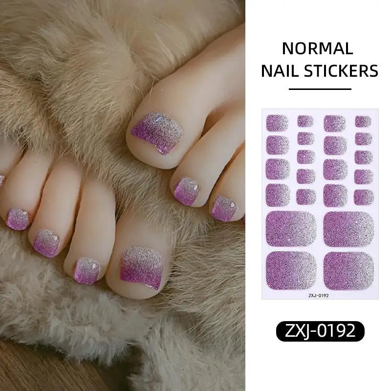 Gradient Glitter Toenail Polish Strips – Full Nail Wraps Nail Polish Strips Oasis Select I
