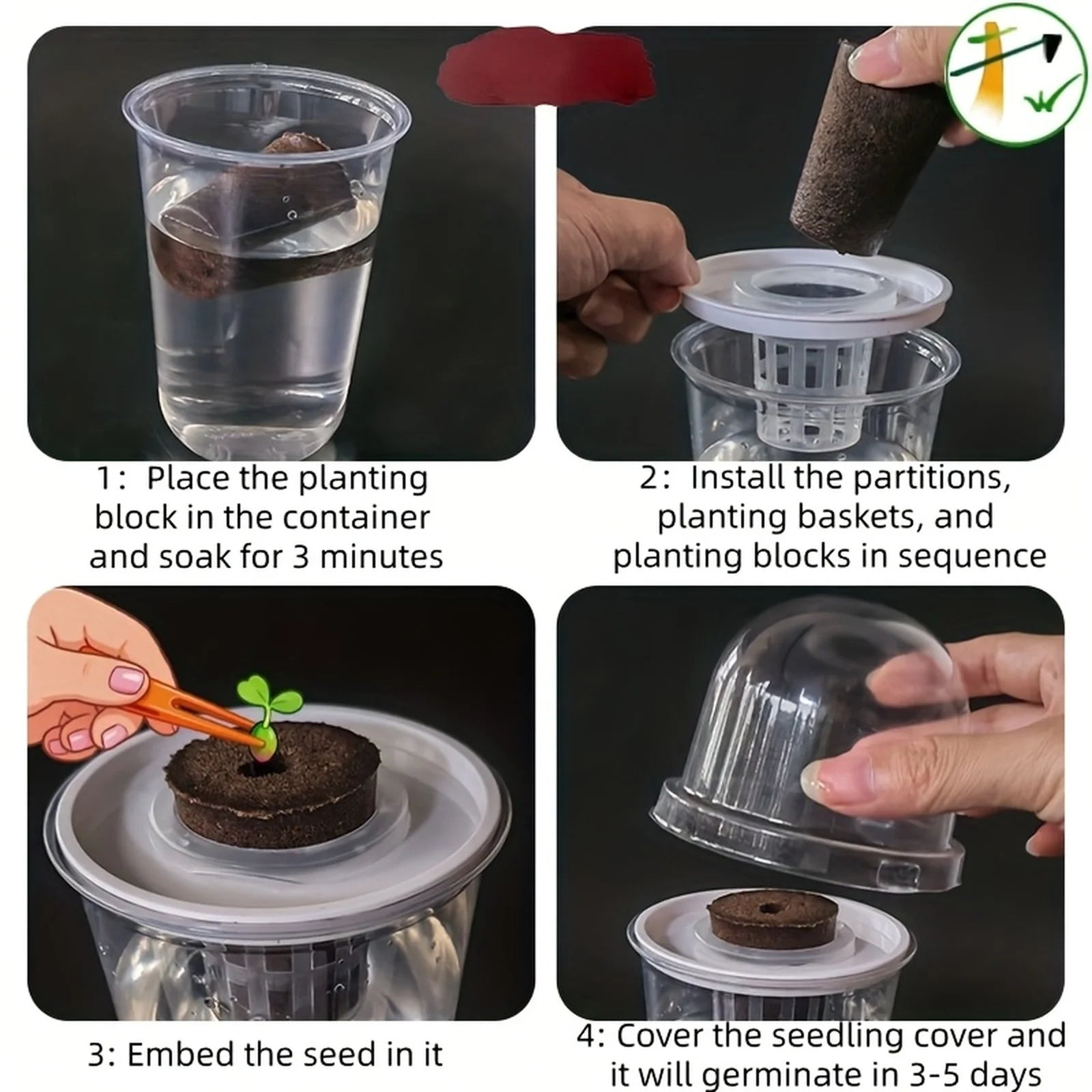 1pc Visible Clear Plants Germination Cup Hydroponic Seed Planter Pots Reusable Durable Seed Starter Tray Plastic View Cups Oasis Select