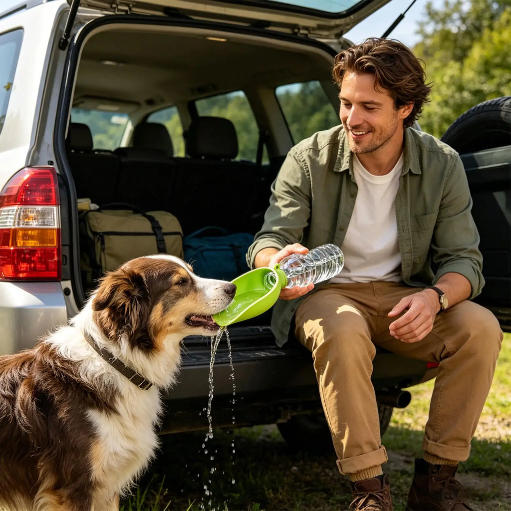 Dog Bottle Water Dispenser Foldable Portable Pet Supplies Dog Walking Accessories Water Bowl for Hiking Camping Backpacking Oasis Select