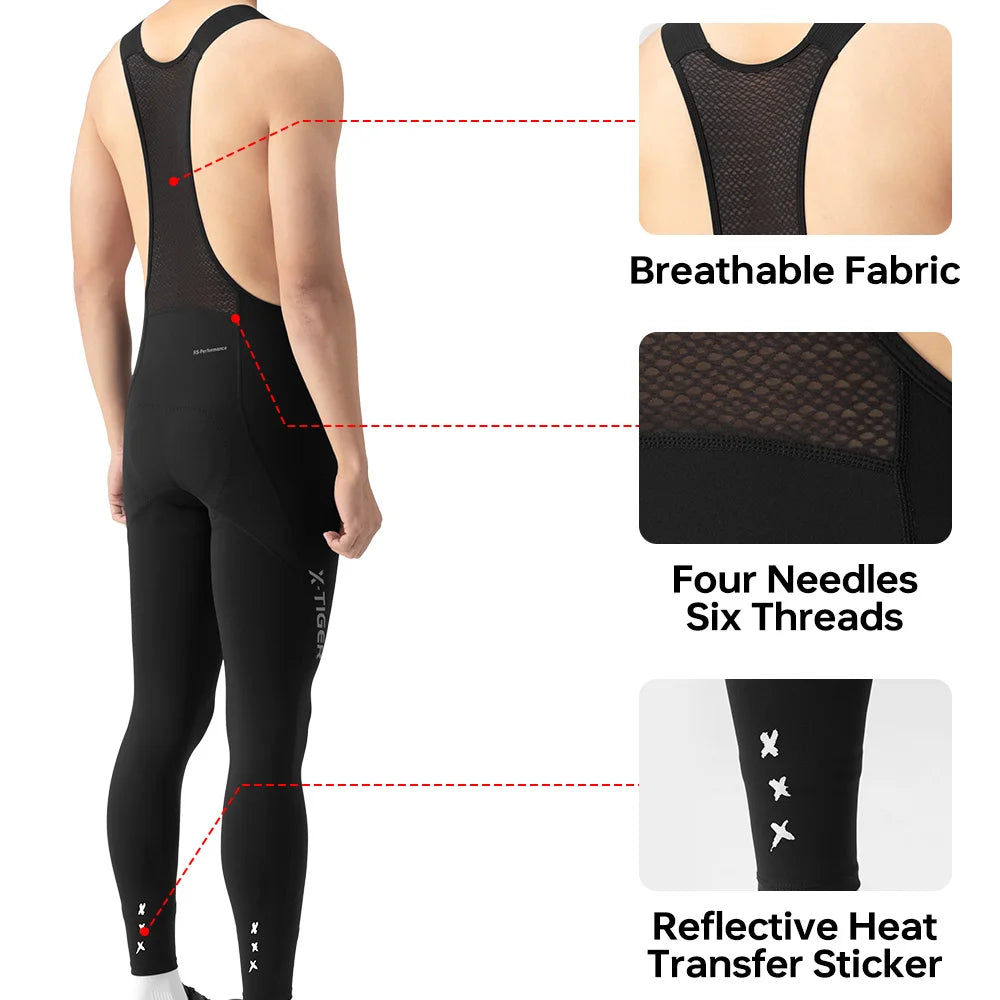 X-TIGER Cycling Pants Men's 120 High Density Padded Professional Cycling Bib Trousers Spring Autumn 8 Hours Bicycle Tights Oasis Select
