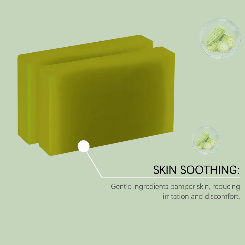 60G Bitter Melon Body Soap Bar Cleaning Skin Dirts Hydrating Remove Dead Skin Improve Smoothness Oil Control Refreshing Soap Bar Oasis Select