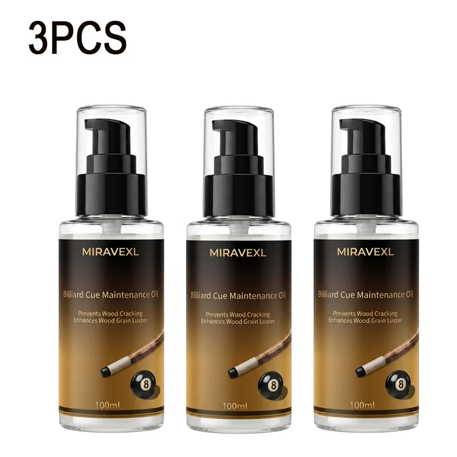 Pool Cue Shaft Oil Conditioner Snooker Cue Care Liquid Smooth Protection Waterproof Anti-deform Wood Polish Oil Billiard Supply Oasis Select 3PCS