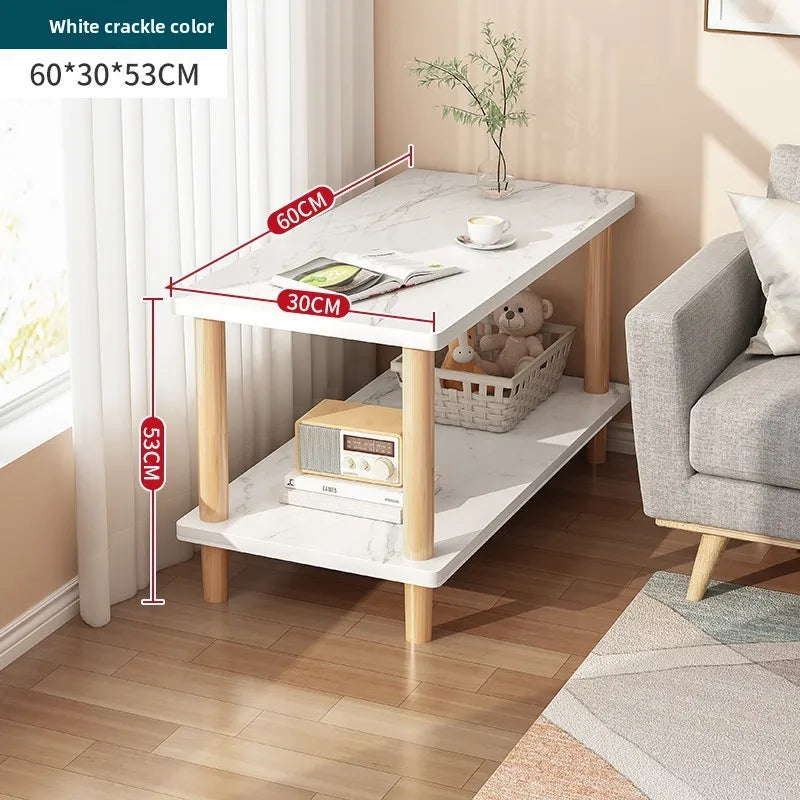 Multi-functional Household GoodsBedside Table Small Apartment Small Bedside Storage Cabinet Nordic Sofa Side Cabinet Small Table Oasis Select White crack 60 30 53