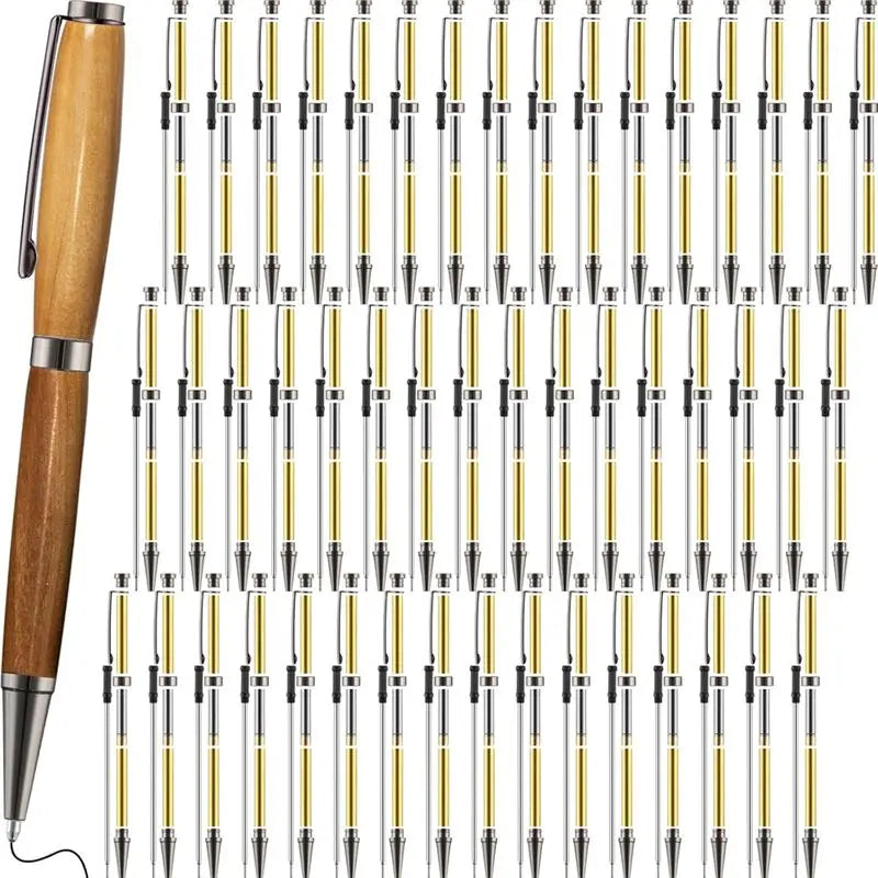 LIKE WISH 48Pcs Woodentwist Pen Kit 7Mm Slim Pen Kit Twist Pen Set With Replacement Lathe DIY Copper Pen Making Office Supplies Oasis Select Black