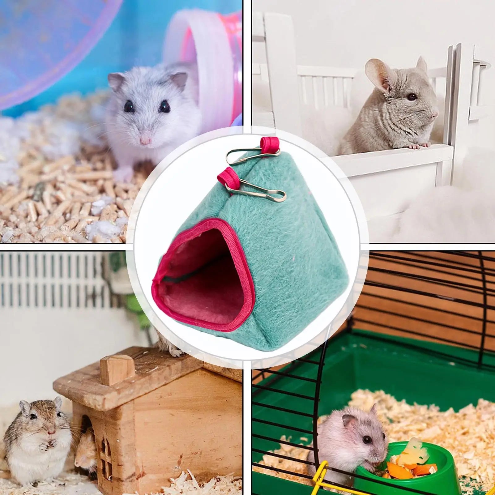 Pet Hammock Hamster Cage Bed Guinea Pig Bed Hamster Warm Bed Winter Pet Toy Hamster Cage House Hanging House Bed Mice Rat Nest Oasis Select