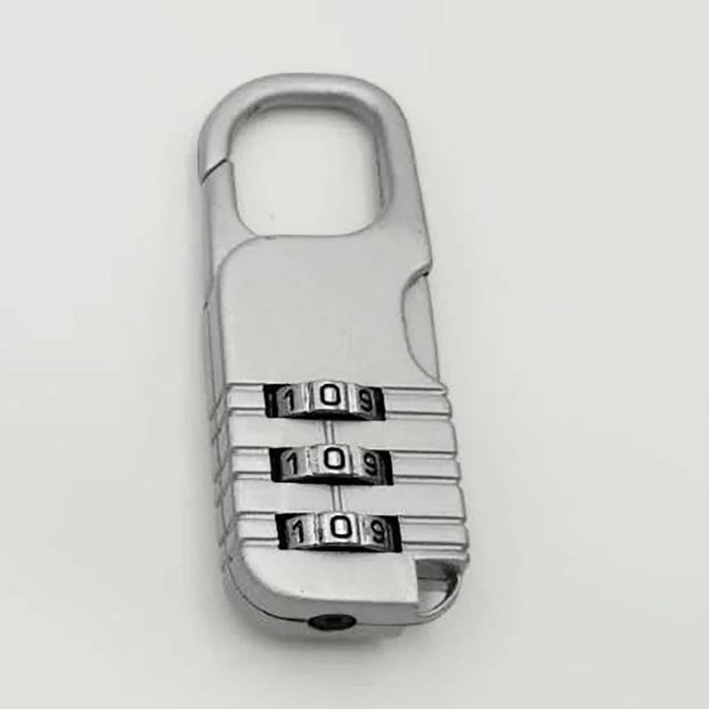 Portable Alloy Mini Lock Padlock Outdoor Travel Luggage Zipper Backpack Handbag Safe Anti-theft Combination Code Number Lock Oasis Select Silver
