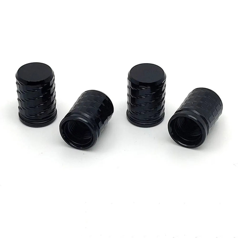 4Pcs Tire Valve Stem Caps Aluminum Alloy with Plastic Inner Liner Corrosion Resistant for Cars Trucks SUVs Motorcycles Bikes Oasis Select Black-4Pcs