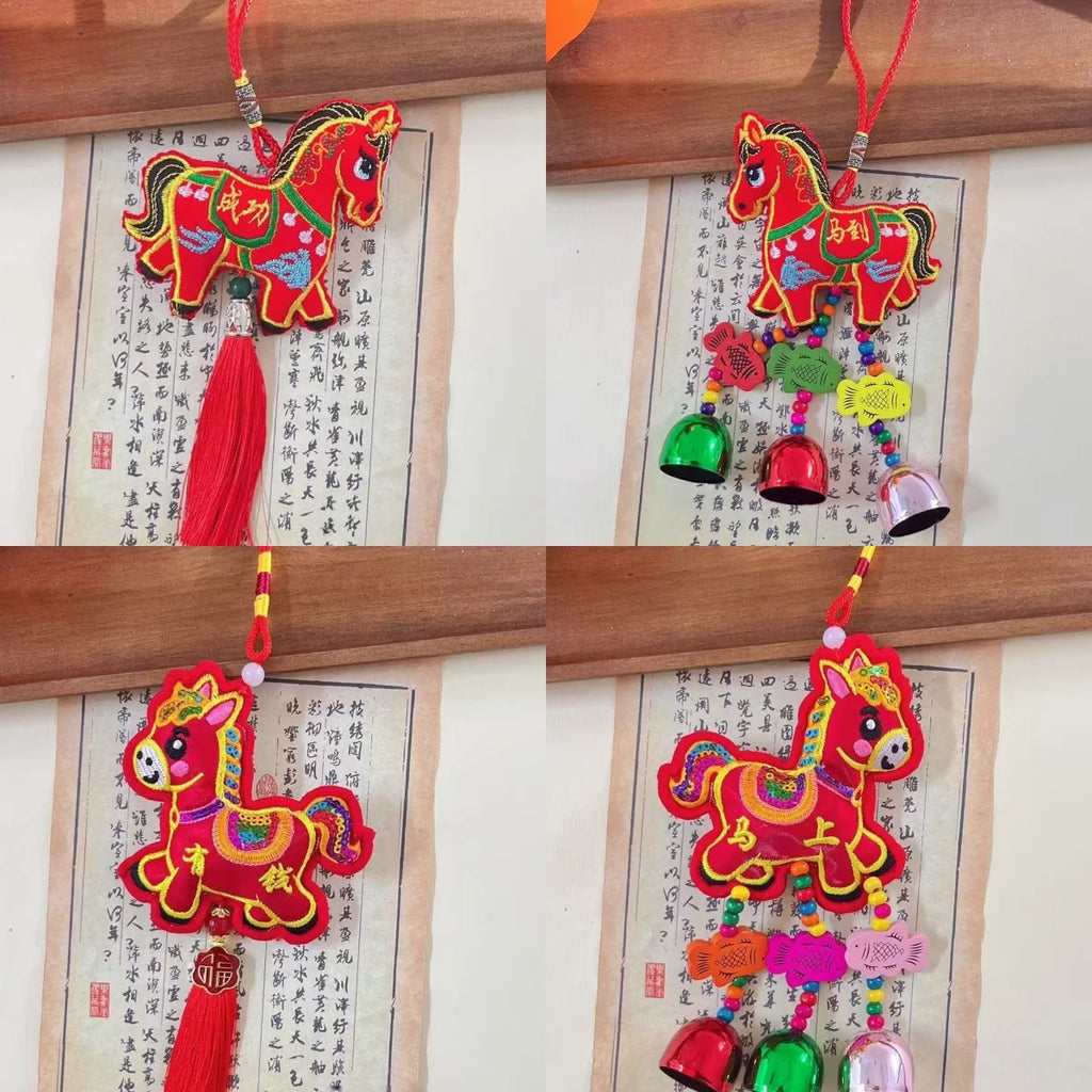 Elegant Chinese Zodiac Horse Pendant: Lucky Tassel Car Decoration, Ideal Gift and Home Ornament for Spring Festival Oasis Select