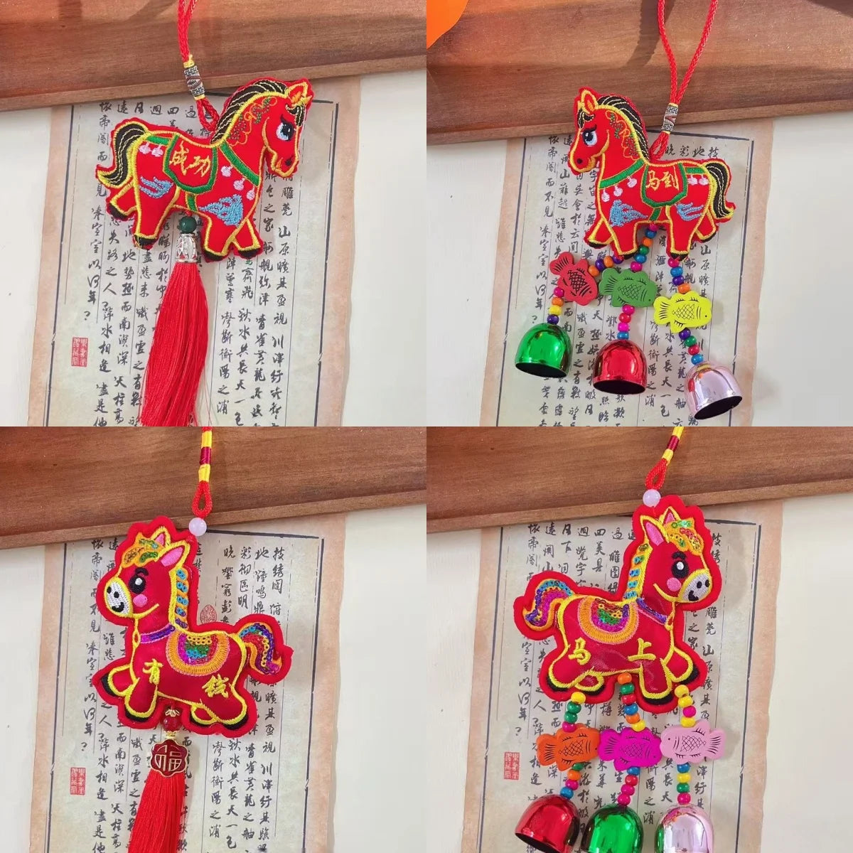 Elegant Chinese Zodiac Horse Pendant: Lucky Tassel Car Decoration, Ideal Gift and Home Ornament for Spring Festival Oasis Select