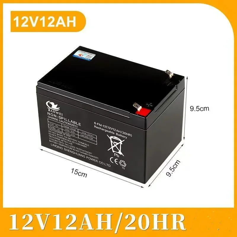 Hot 6V/12V Rechargeable Battery - 5Ah/7Ah/8Ah/12Ah for Children's Electric Vehicles, Toy Cars, Motorcycles, Baby Strollers Oasis Select 12V 12Ah battery