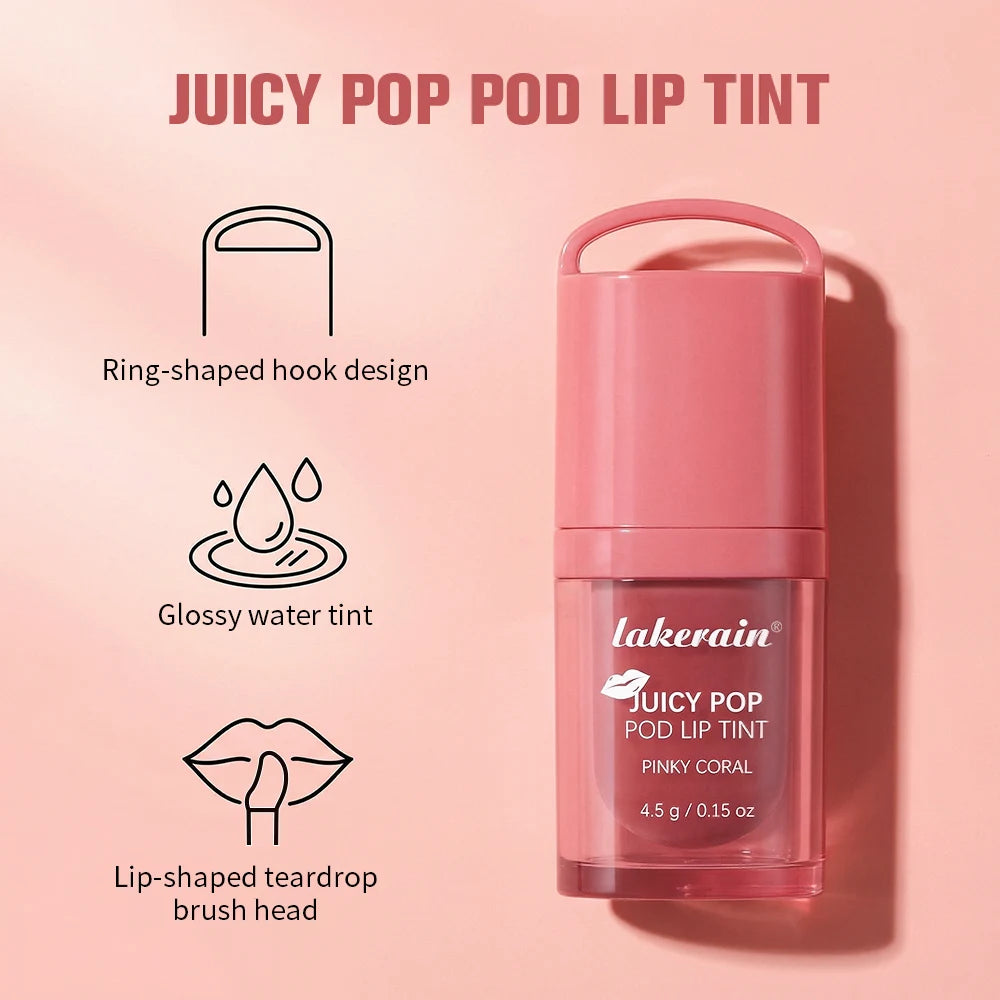 Juicy Box Shape Lip Tint Gloss Moisturizing Lightweight & Non-Sticky Lip Staion Long-Lasting High Shine Finish Lips Makeup Oasis Select