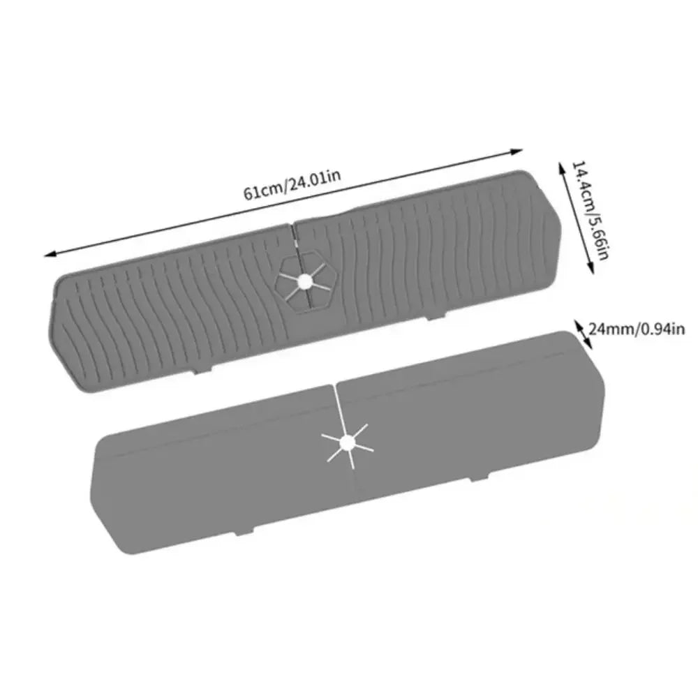 Durable Silicone Sink Splash Guard Foldable Splashproof Faucet Mat Multi-functional Flexible Sink Tray for Kitchen Oasis Select