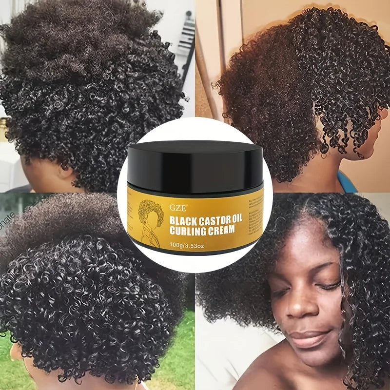 GZE Black Castor Oil Curl Defining Cream – Anti-Frizz 100g