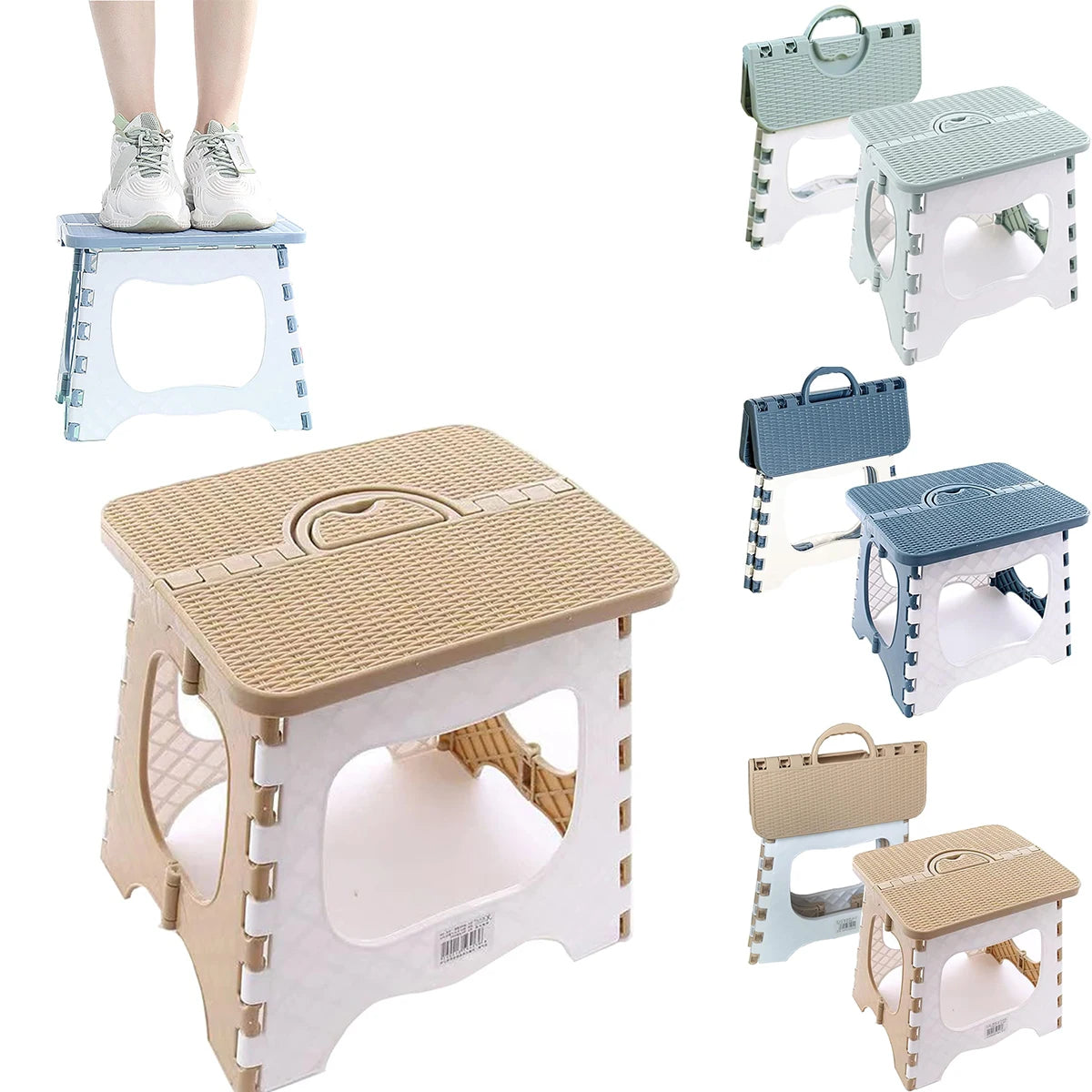 Foldable Step Stool – 300 lb Capacity, Anti-Slip Treads & Reinforced Plastic for Kitchen, Bathroom & Home Oasis Select