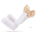 Summer Ice Silk Long Sleeves Anti-Sunburn Arm Cover Men Women Cuff New Cool Hand Sleeves Anti-UV Cycling Arm Sleeve Fingerless Oasis Select white-A