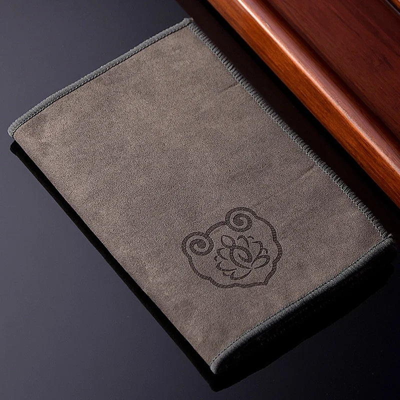 Tea Towel Thickened Absorbent Soft Kitchen Cleaning Cloth Plush Imitation Deerskin Towel Table Mat Pad Coaster Tea Accessories Oasis Select 35X18cm-B