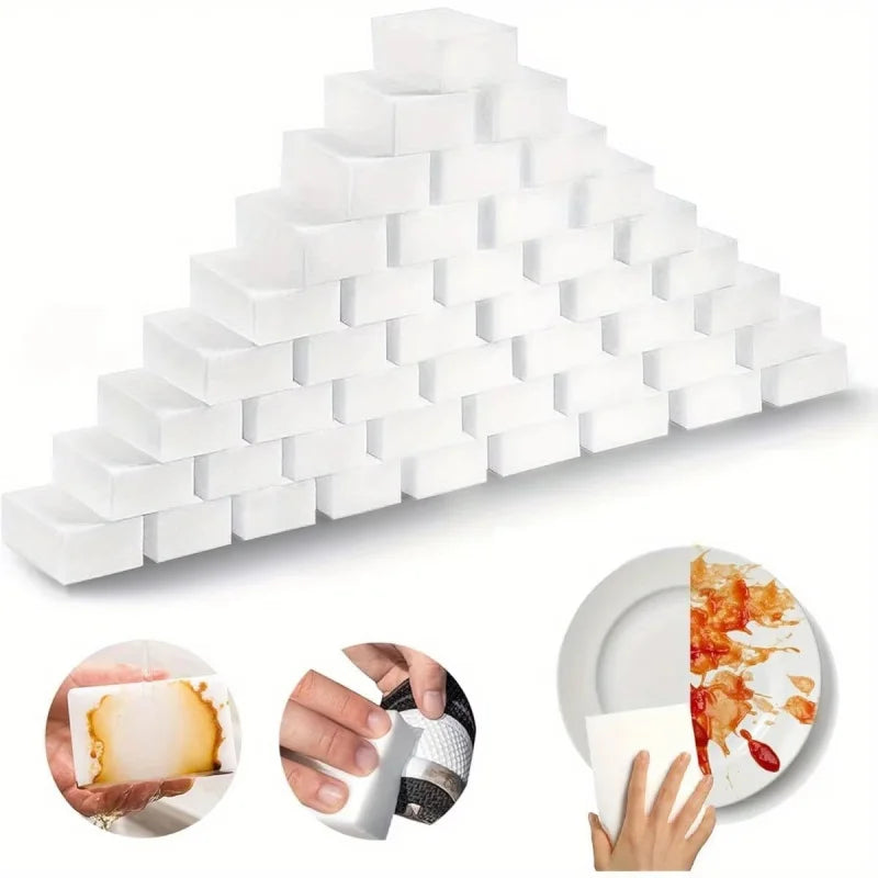 10-60PC 100x70x30mm Magic Sponge Eraser White Melamine Sponge Cleaning Sponge for Kitchen Office Bathroom Cleaner Cleaning Tools Oasis Select