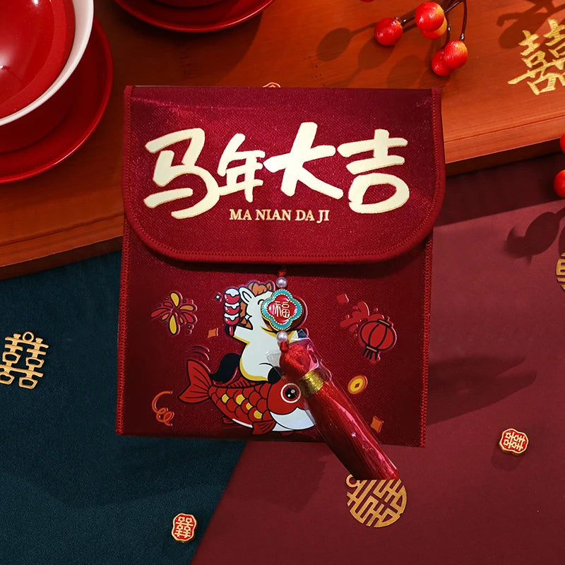 2026 Red Envelopes Chinese New Year Decorations Party Favors Gifts Bags Money Packaging Bags Spring Festival Red Pockets Oasis Select 16.9x8.7x1.1cm 10