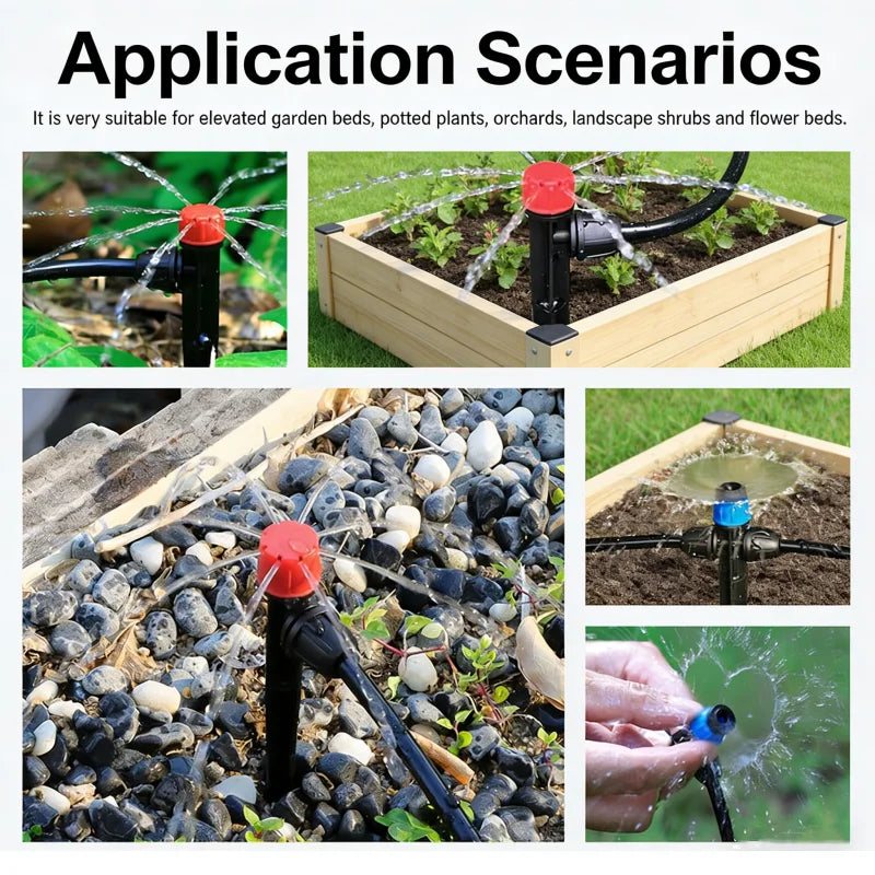 360° Adjustable Spike Dripper Sprinkler | Garden Irrigation Set