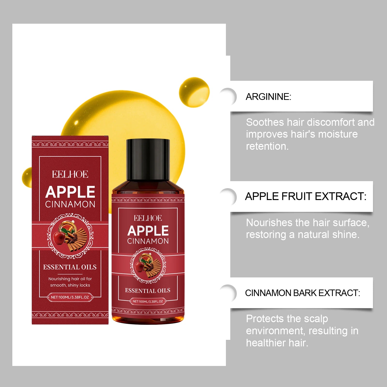 Apple Hair Care Oil – Frizz Control, Shine & Healthy Ends