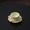 Miniature Coffee Set – Cup, Saucer & Spoon for 1:12 Dollhouse, Fairy Garden Paths & Micro Landscapes, Mini Kitchen Accessories Oasis Select Beige