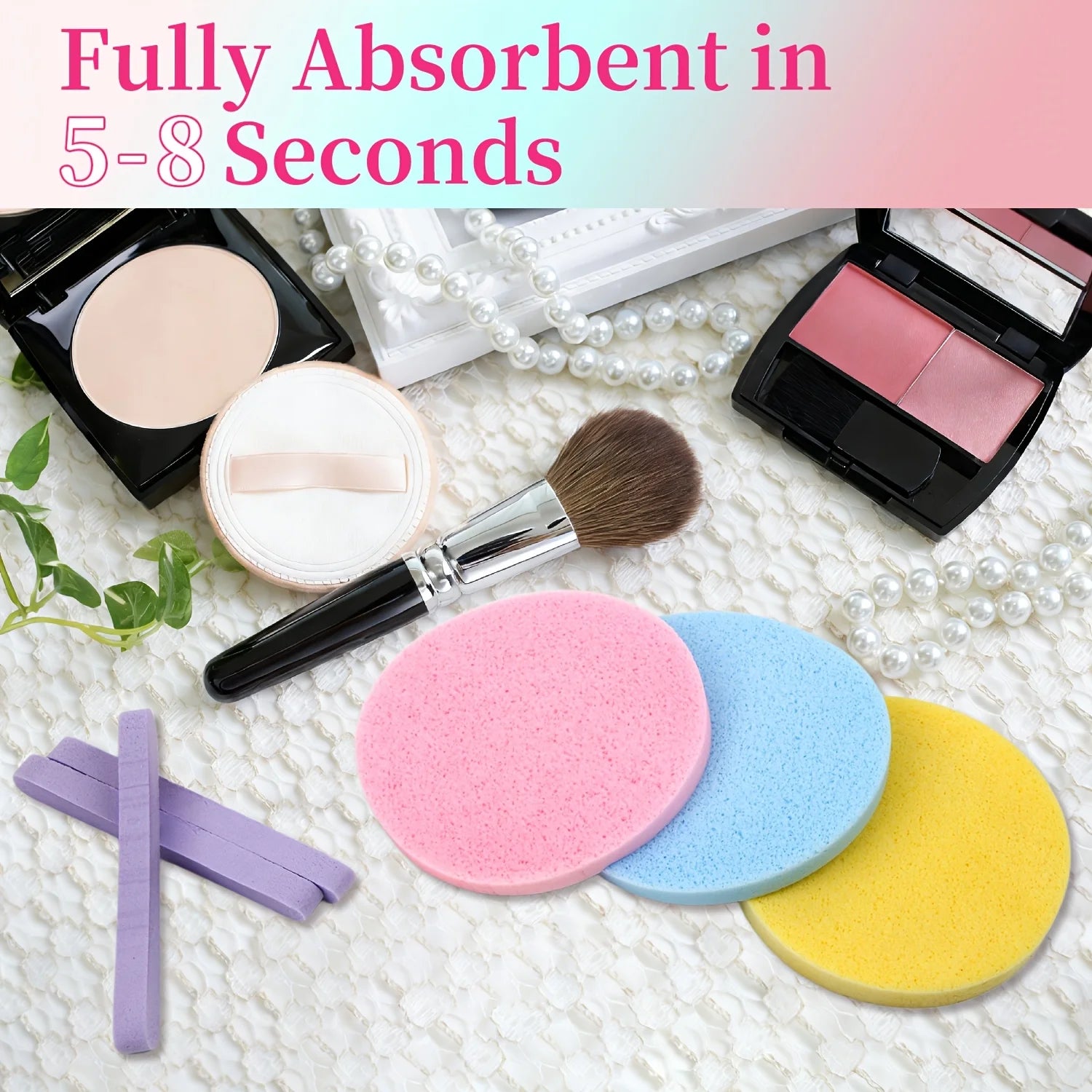 60PCS Compressed Facial Sponge, Beauty Spa Sponge, Suitable for Facial Cleansing, Makeup Removal and Other Purposes Oasis Select