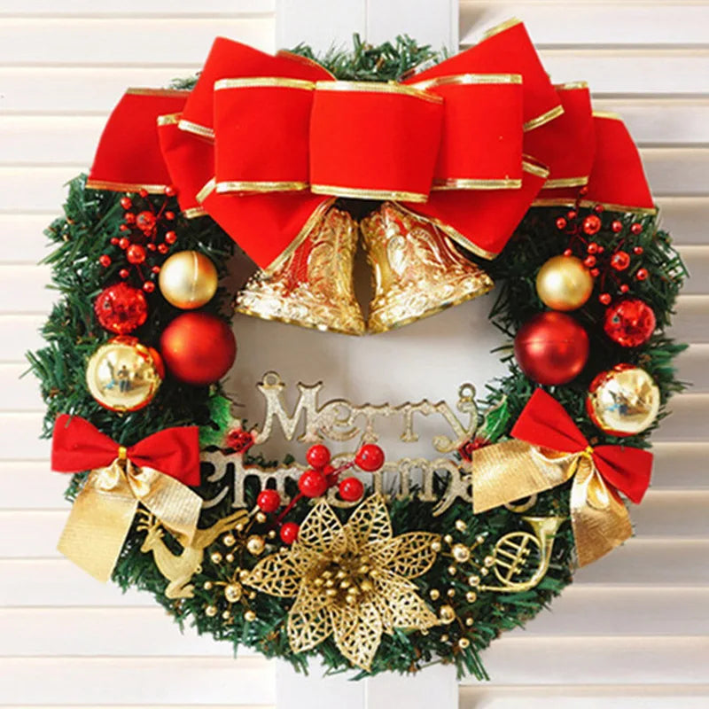 Christmas Wreath Front Door Decoration 30CM Wreath Home Decor Oasis Select 30CM red flying deer
