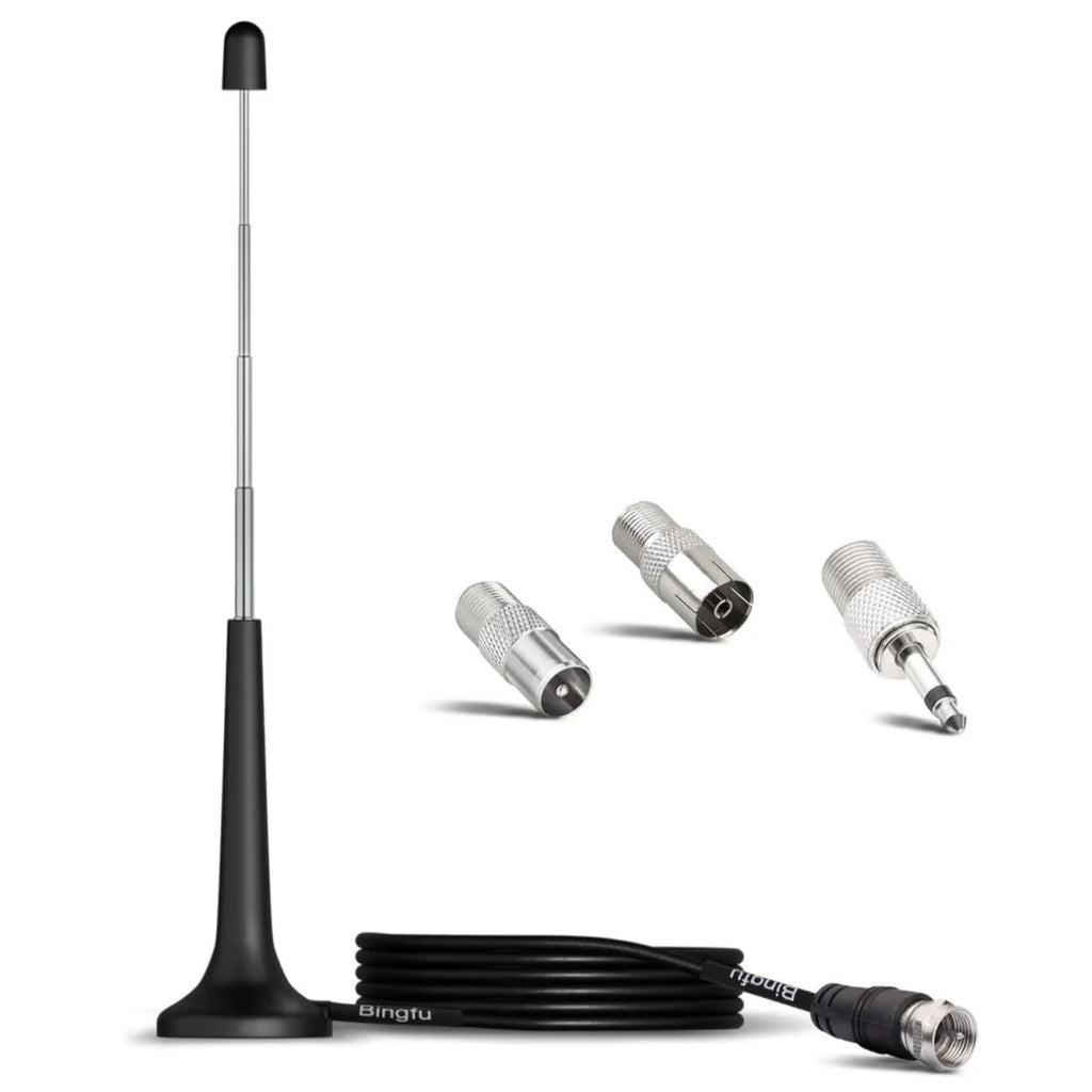 DAB FM TV Receiver with Pull Rod Antenna Hifi AV Stereo Amplifier Suction Cup Antenna for Clear Radio Reception Oasis Select black