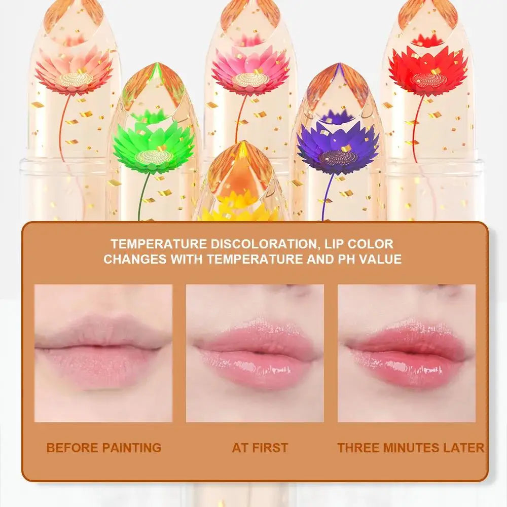 DUNUF Blooming Jelly Lipstick Set – Gold Foil Color Changing 3pc