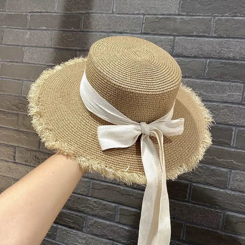 Women Straw Sunscreen Cap 모자 썬캡 비치모자 очки солнцезащитные женск Gorros Foldable UV Protection Outdoor Large Brim Sunscreen Oasis Select B8