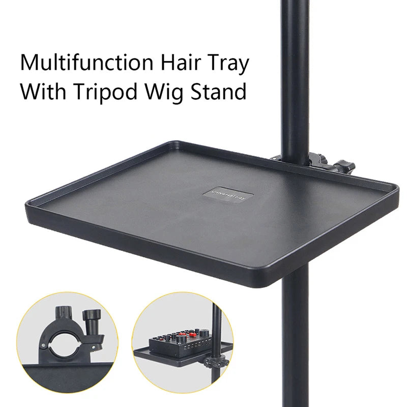 20*14cm Hair Tray With Tripod Wig Stand Easy To Use Hair Wig Tools Place Crochet Hair Clip Scissors Comb Sound Card Tray Oasis Select