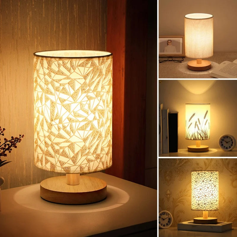 Linen Table Lamp USB Powered Modern Nordic Table Lamp Night Light Bedside Lamp For Bedroom Living Room Decoration Oasis Select