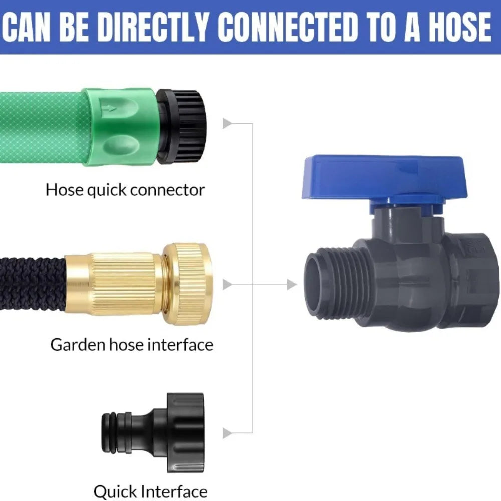 1Set 3/4GHT PVC Aquarium Fish Tank Connector Inlet Water Drain Pipe Joint Valve Irrigation Water Tank Bulkhead Fittings Oasis Select