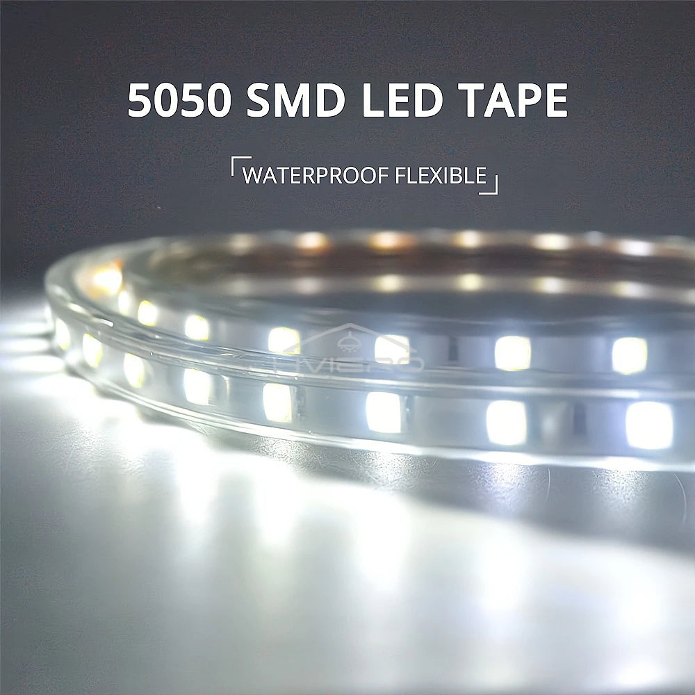 HVIERO 1M IP67 Waterproof 5050 SMD LED Strip Light 220V