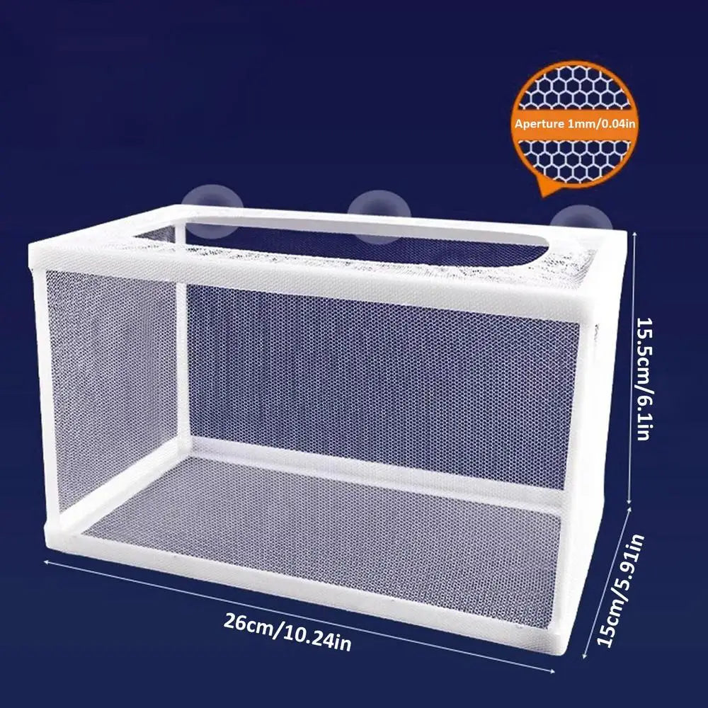 Breeder Box for Fish Tank Fish Isolation Box Mesh Box Juvenile Fish Separation Net with Suction Cups Fish Tank Incubator Box Oasis Select L