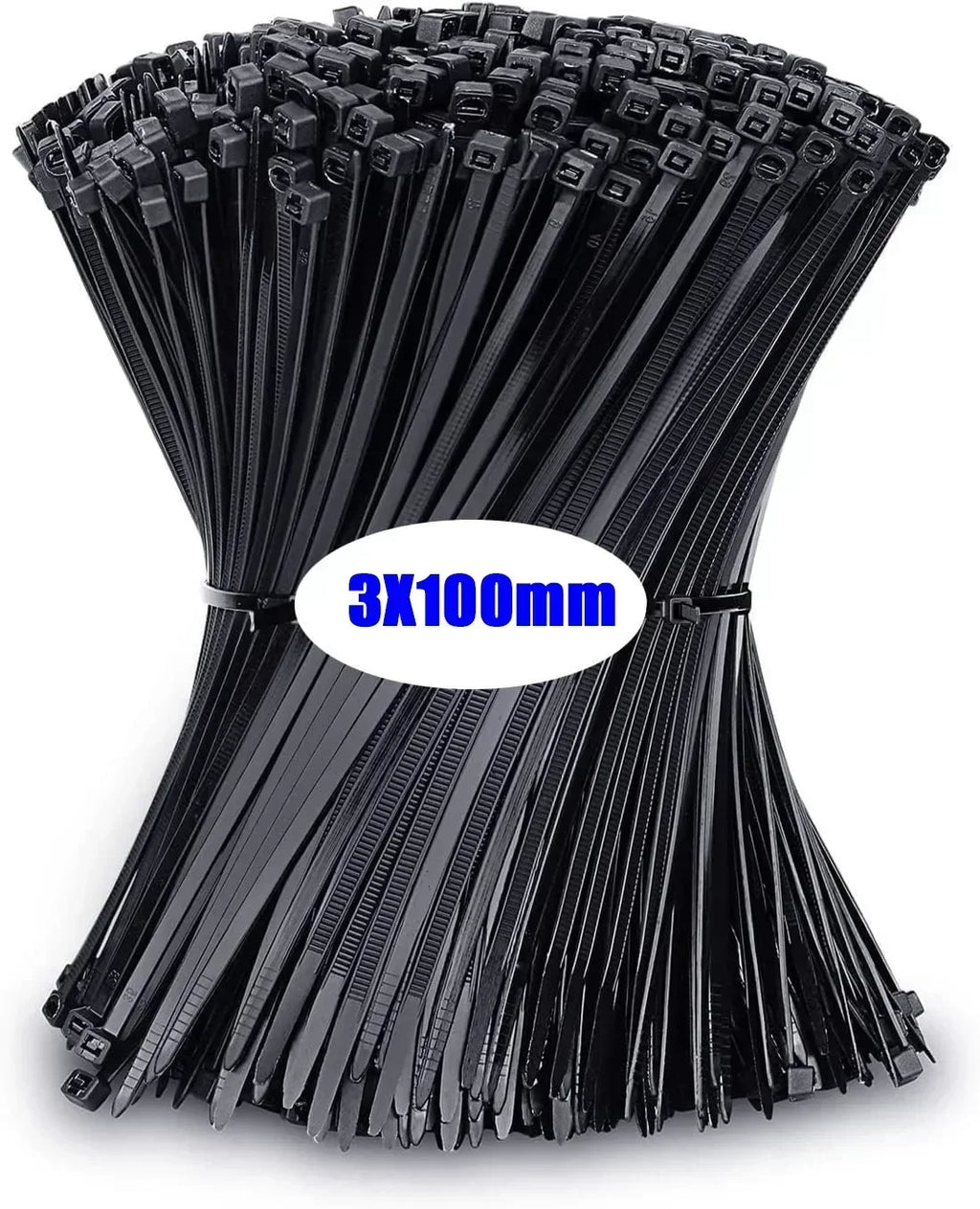 Plastic Clamping Collar Plastic Ties Clamp Mooring Cable Attache Nylon Trilites Plastic Belt Serrated Clamp Self-locking Oasis Select Black-3x100mm 500pcs