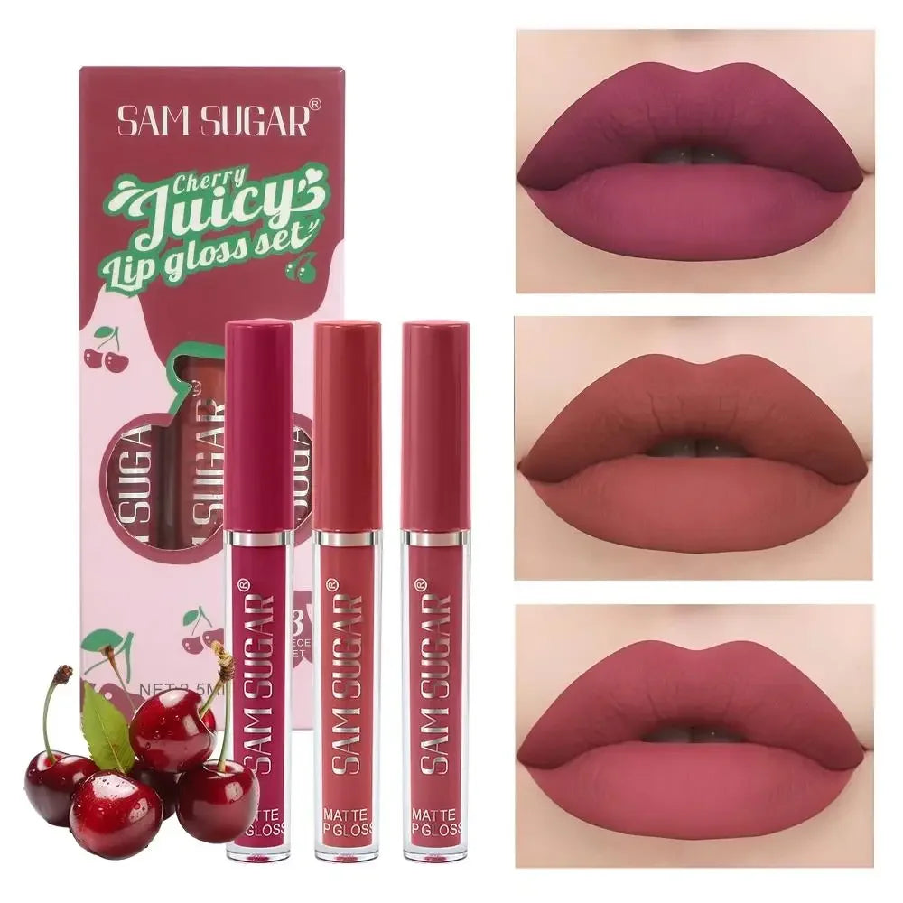 SAM SUGAR Velvet Matte Lip Gloss Set – Long Lasting Lipstick Matte Lip Gloss Set Oasis Select