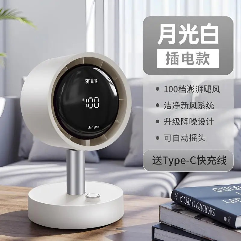 URGGU Desktop Air Filter Fan – 120° Rotation, 100 Speeds, USB