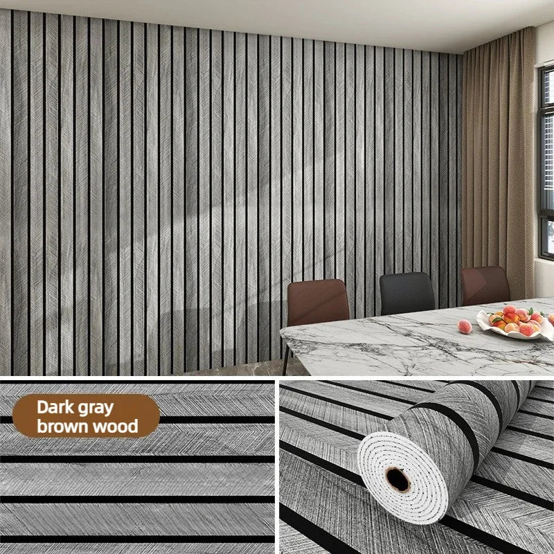 Thick Brown Grid Peel and Stick Wallpaper Faux Plaid Design Waterproof and Moisture-Proof Ideal for Walls Ceilings Home Decor Oasis Select Grey 40cm X 3m