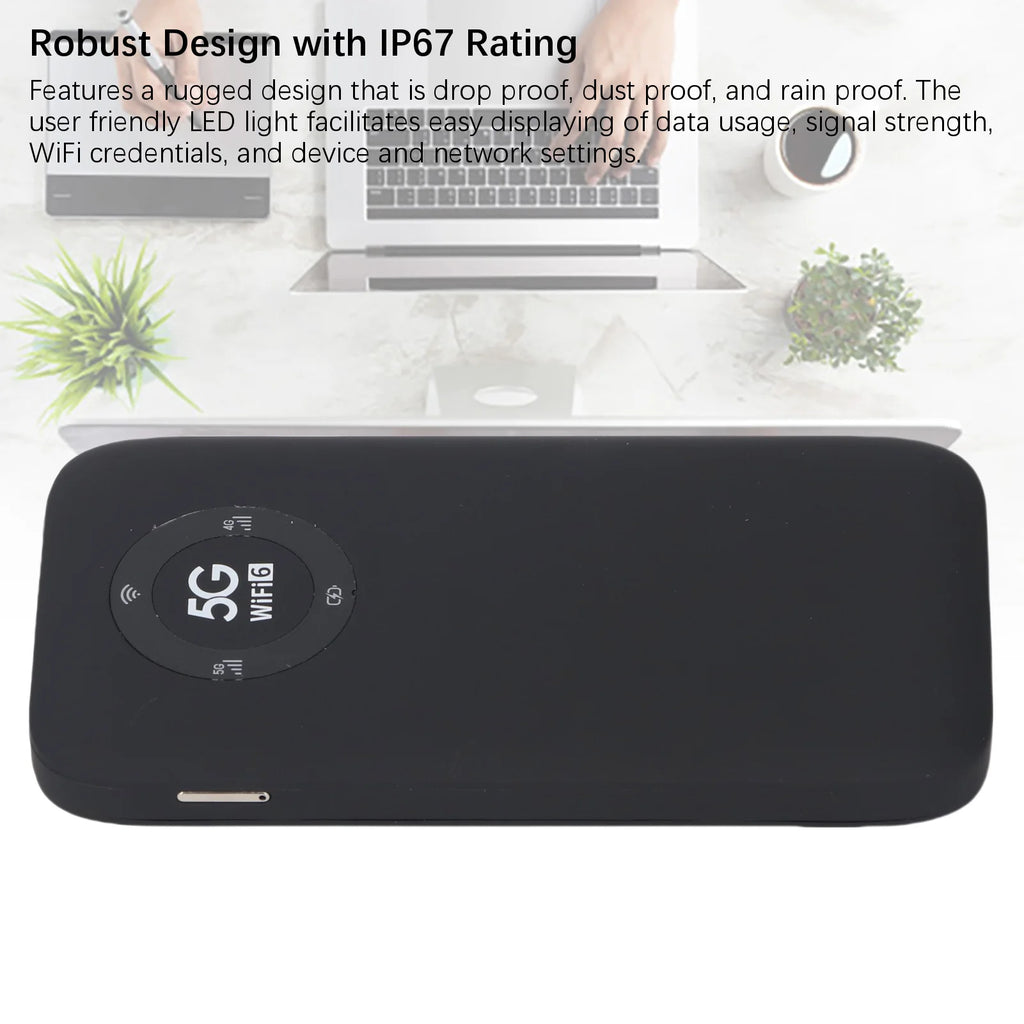 WiFi Mobile Hotspot Mobile Wireless Router 5G 2.4GHz 5.8GHz Dual Bands SIM Card Slot Ultra Fast with 7100mAh Battery for Travel Oasis Select