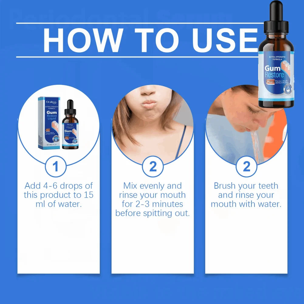 30ml Gum Repair Drops Relieve Sore Gums Allergy Deep Cleaning Teeth Stains Tartar Serum Tooth Pain Relief Spray Care Oasis Select