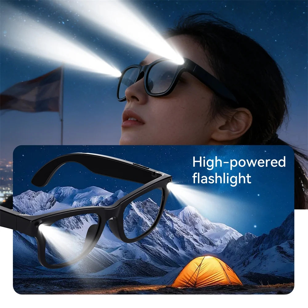 Flashlight Audio And Video Recording Eyeglasses Music HD Camera Smart Glasses For Women Men Simultaneous Translation Eyewear Oasis Select